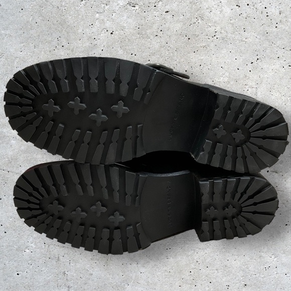 Lucky Brand Moto Boot Ondalucia Zipper Buckle Leather Combat Platform Chunky - Picture 10 of 11